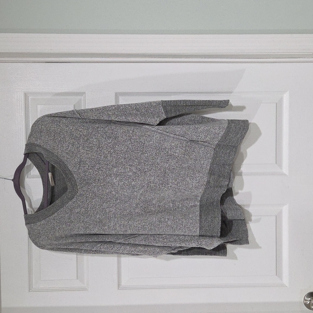 Cherish Gray V-Neck Blouse